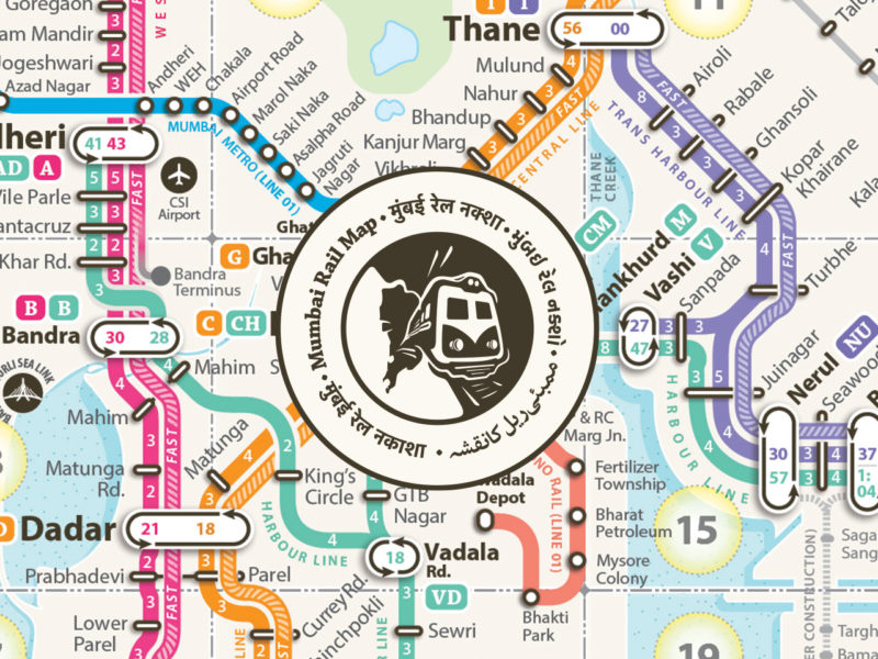 Printable Schematic Mumbai Rail Map in English